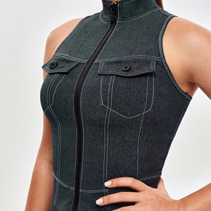 Haut court de sport pour femme de haute qualité, col rond doux, manches longues, coupe ajustée, compression, sexy, pour la gym - Product Image 4