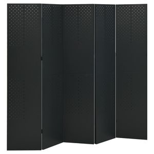 ฉากกั้นห้องเหล็กสีดำ 5 แผง 2 ชิ้น ขนาด 78.7"x70.9" ฉากกั้นและพาร์ติชั่น - Product Image 2