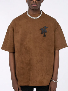 T-shirts pour hommes en coton 100% à séchage rapide, personnalisables, écologiques, avec logo personnalisé, style hip-hop, effet délavé à l'acide. - Product Image 2