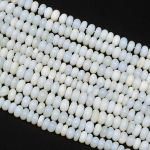 Cuentas de ópalo blanco natural en forma de rondel liso de 15 pulgadas, 6mm-9mm, cuentas de ópalo blanco únicas, cuentas de ópalo de calidad AAA, joyería. - Product Image 2