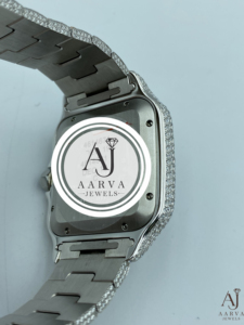 Montre mécanique Iced Miyota en acier inoxydable, cadran carré, analogique, bracelet de 20 mm, bracelet en cristal de 28 mm, montre-bracelet pour femme, cadeau de fête - Product Image 4