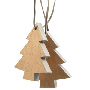 Ornement de Noël suspendu en bois moderne de haute qualité, design créatif fait main, idéal pour la décoration de la maison et des arbres de Noël. - Product Image 1