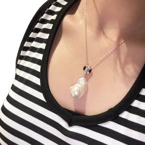 Colgante de Oro con Perla de Agua Dulce Auténtica, Estilo Retro Barroco, Elegante, Versátil, de Partículas Grandes con Luz Intensa, Diseño Moderno y Exótico - Product Image 5