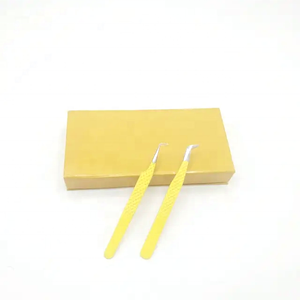 Pinzas amarillas Pinzas para pestañas de etiqueta privada Impresión personalizada sostenible Acero inoxidable personalizado - Product Image 3