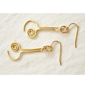 Pendientes de bola hueca de alambre de latón estilo punk para mujer, joyería chapada en oro para niñas y mujeres, en oferta. - Product Image 2
