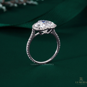 Bague de fiançailles en diamant taille cœur et taille ronde de 4,26 carats, alliance en or 9k 10k 14k 18k, bijoux fins de qualité supérieure, cadeau pour elle - Product Image 3