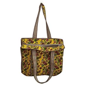 Sac fourre-tout matelassé en coton imprimé à la main pour femmes sac à bandoulière bohème sacs fourre-tout matelassés à point Kantha - Product Image 1