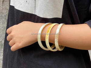 Animal-Style Eco-Friendly Folk Art Handmade Buffalo Horn Skinny Cow Bracelet Set Statement <b>Jewelry</b> <b>Inspired</b> African Culture - Product Image 3