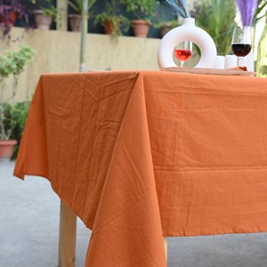 Nappe de table réutilisable en coton bleu et blanc à motif tournesol, faite à la main, de qualité supérieure, écologique, pour mariage - Product Image 1