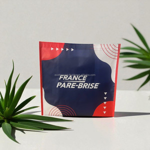 Bolsa de compras no tejida con logotipo personalizado con laminado mate, asas fuertes, cierre de hombro para promociones de comestibles de supermercado - Product Image 2