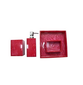 Premium Quality Customized Luxury Epoxy Resin Four-piece <b>Bathroom</b> <b>Accessory</b> <b>Set</b> 100% Handcrafted Lightweight Durable - Product Image 4
