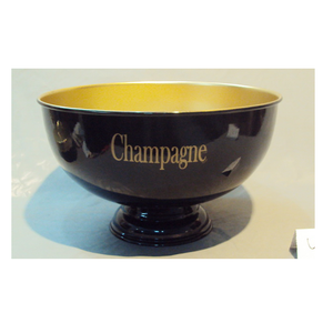 Enfriador de Vino Vintage Sheffield Village, Contenedor Metálico Oscuro Brillante con Interior Dorado y Asas Laterales, Utensilios de Bar Decorativos - Product Image 2