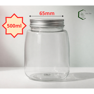 500ml Round PET <b>Plastic</b> <b>Jar</b> with Aluminum Screw Lid OEM Candy Snack Food Packaging From Vietnam Factory 52mm Neck - Product Image 6