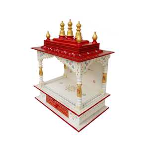 Templo de madera indio hecho a mano Pooja artículo decorativo de madera para el hogar - Product Image 2