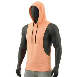 Vestes de sport sans manches à capuche pour hommes, vente en gros, avec capuches de musculation, débardeurs pour hommes - Product Image 1