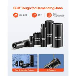 Juego de 64 Piezas de Herramientas para Reparación de Automóviles, Juego de Llaves de Impacto de 3/8, Barras de Extensión de 6 Piezas, Acero Cr-V, Estuche de Transporte, Tamaños Métricos y SAE - Product Image 2