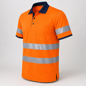 Polo de sécurité routière léger avec logo personnalisé, en maille respirante, anti-humidité, pour le travail en extérieur, vente en gros, fabricant - Product Image 5