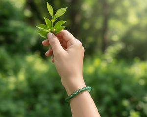 Handmade AAA Green Aventurine Round Bead Bracelet – Polished Gemstone Stretch Bracelet for <b>Men</b> & Women - Product Image 2