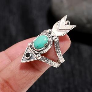 Elegant Statement Jewelry for Mom's Birthday Christian Mohave <b>Turquoise</b> <b>Ring</b> 925 Sterling Silver Handmade Oval Shape Gemstone - Product Image 1
