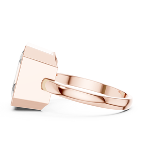 Bague en or rose avec diamant de laboratoire taille radiant pour femme, bague de fiançailles solitaire sertie clos, cadeau de joaillerie fine moderne - Product Image 3