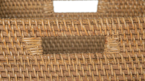 Artex HaiNam <b>Square</b> Natural Rattan Storage <b>Basket</b> With Handles Rustic Multi-Purpose Organizer - Product Image 5