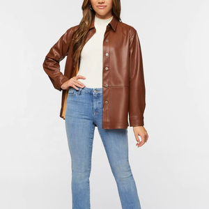 Camisa de Piel Sintética para Mujer, Moda Otoño 2026 - Product Image 3