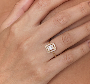 Anillo de compromiso y aniversario para mujer, popular, vintage, con diamantes cultivados en laboratorio, corte brillante, chapado en oro, certificado por IGI - Product Image 4