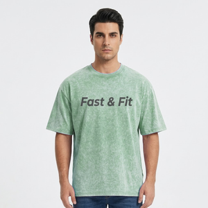 Venta Directa de Fábrica, Camiseta de Alta Calidad con Lavado Ácido Personalizada para Hombre, Ropa Deportiva y Casual, Camiseta Cómoda para Hombre - Product Image 5