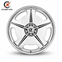 Jantes forgées CALIBER XCEL 2 pièces à large bord, 5 branches, polies miroir, 19-22 pouces, PCD personnalisé