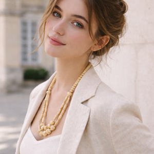 Collar de Cuentas de Hueso Royal Ivory Fusion, Hecho a Mano, Estilo Étnico Indio Moderno, Joyería para Mujer, para Bodas y Fiestas, Colección Premium de Fábrica - Product Image 2