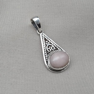 Pendentif en opale rose, argent sterling 925, bijoux faits à la main, collier en pierre précieuse naturelle unique pour femmes et hommes, cadeau - Product Image 2