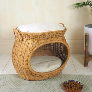 MEILLEUR PRIX Lit pour animaux de compagnie en rotin fait main Blue Lotus 2025 pour chats et petits chiens Design naturel et confortable - Product Image 4