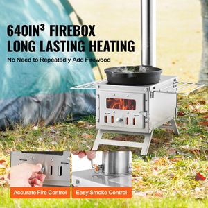 Stufa da Campeggio in Acciaio Inox da 80 Pollici con Design Pieghevole, Tubi per Canna Fumaria Portatili e Guanti (Fornace da 700in3) - Product Image 2
