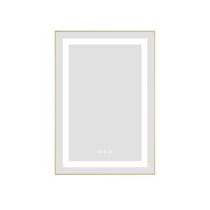 Specchio LED da Bagno 20 X 30 Pollici con Illuminazione Frontale e Posteriore, Montaggio a Parete, Cornice in Alluminio, Antiappannamento, Memoria 3 - Product Image 2
