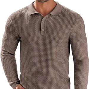 Wholesale <b>Men's</b> European American Lapel Anti-Wrinkle Casual Autumn Slim <b>Cardigan</b> <b>Long</b>-Sleeved Knitted Sweater Front Logo - Product Image 4