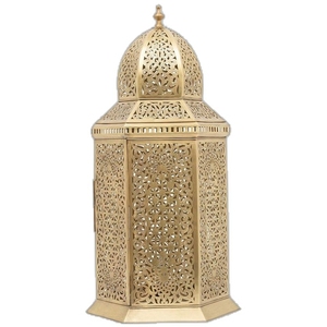 Luxury Design Moroccan Metal Gold Hanging Lantern <b>Tea</b> <b>Light</b> <b>Candle</b> Holder With Green Glass Panels For Home Decor Ramadan - Product Image 6