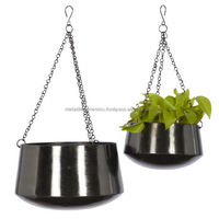 Ensemble de 2 jardinières suspendues en métal durable avec revêtement en poudre pour la décoration de la maison et du jardin