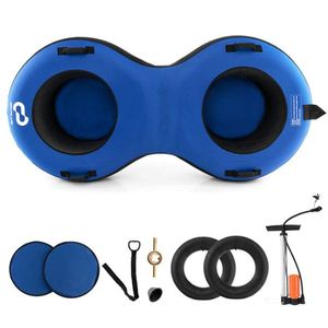 Blue 2-Person Inflatable Snow Sled for Fun Winter Adventures - Product Image 2