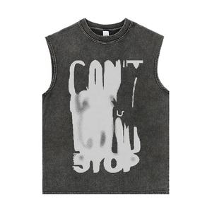 เสื้อแขนกุดสำหรับผู้ชายเสื้อกล้ามสำหรับผู้ชายเสื้อกล้ามสำหรับล้างเป็นกรดรุ่นเฮฟวีเวตพิมพ์ลาย - Product Image 5