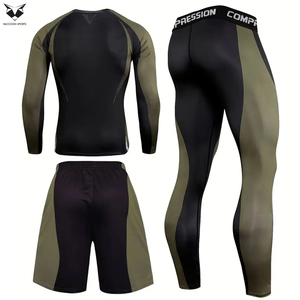 2026 Black & Red 3PCS Sportswear Set Long Sleeve Top Pocket Leggings & Shorts Lightweight Stretchy Outdoor Fitness Suits - Product Image 2