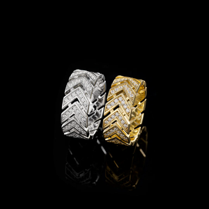 แหวนเพชรโมอิสทรงกลมตัดสไตล์วินเทจสีทอง S925ออกแบบหัวลูกศรส่วนตัวสำหรับงานแต่งงานงานตามสั่ง - Product Image 1