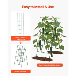Cucumber Trellis, Paquete de 4 - Enrejados de Jardín con Estructura Metálica Inoxidable para Macizos Elevados, Soporte para Plantas Trepadoras, 50m, Liso - Product Image 6
