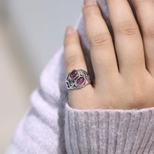 Anillo de Plata de Ley 925 con Turmalina Rosa Ovalada Natural, Engastado en Bisel, Certificado por GIA, Estilo Boho, para Mujer, de Heaven Crafts, para el Mes de Octubre - Product Image 5