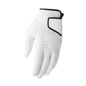 Gants de golf blancs en cuir véritable respirant unisexe à enfiler pour les mains - Product Image 3