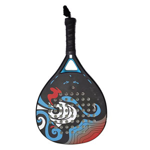 Custom Design <b>Pickleball</b> Paddle With Blue Red Pattern And Grip Handle - Product Image 3