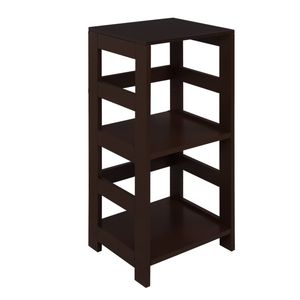 Libreria a 3 Ripiani in Legno Massello Marrone RT, Scaffale Organizzatore per Soggiorno, Mobile per la Casa - Product Image 4