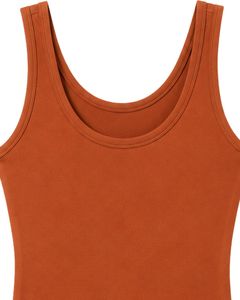 Manufacturer Rust Orange Tank <b>Top</b> With White Shorts Women Summer Casual Two Piece Lounge Wear Outfit Set Soft Stretch Fit Outfit - Product Image 2