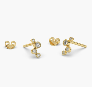 ต่างหูเพชรทรงกลมเจียระไนแบบวินเทจ ชุบทอง 14KT หรูหรา ได้รับการรับรองจาก IGI เหมาะสำหรับเป็นของขวัญสำหรับผู้หญิงในงานปาร์ตี้ - Product Image 4