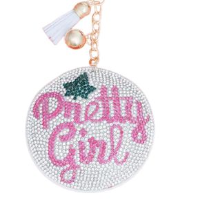 Llavero Acolchado Rosa Verde Transparente con Diseño de Chica Bonita, Accesorio Decorativo de Moda para Mujer, Clip para Bolso, Regalo para Uso Diario - Product Image 5