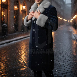 Manteau en laine classique de qualité supérieure pour hommes - Veste d'hiver élégante, design respirant, options personnalisables - Product Image 6